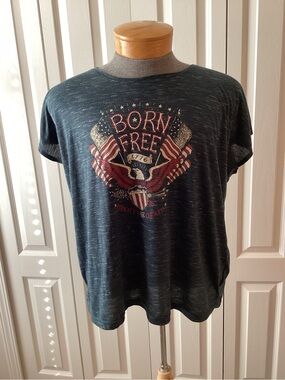 Ariat Women Embroidered “Born Free” Eagle Tshirt Sz XXL - IEC